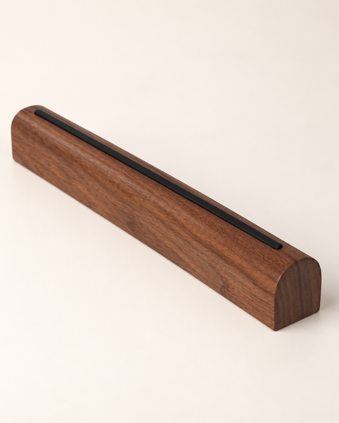 Solid Wood Laptop Stand for Desk, Walnut-Finish Padded Computer Riser