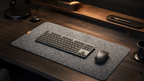 Felt Desk Mat & Extended Mouse Pad with Anti-Slip Backing, 3 mm