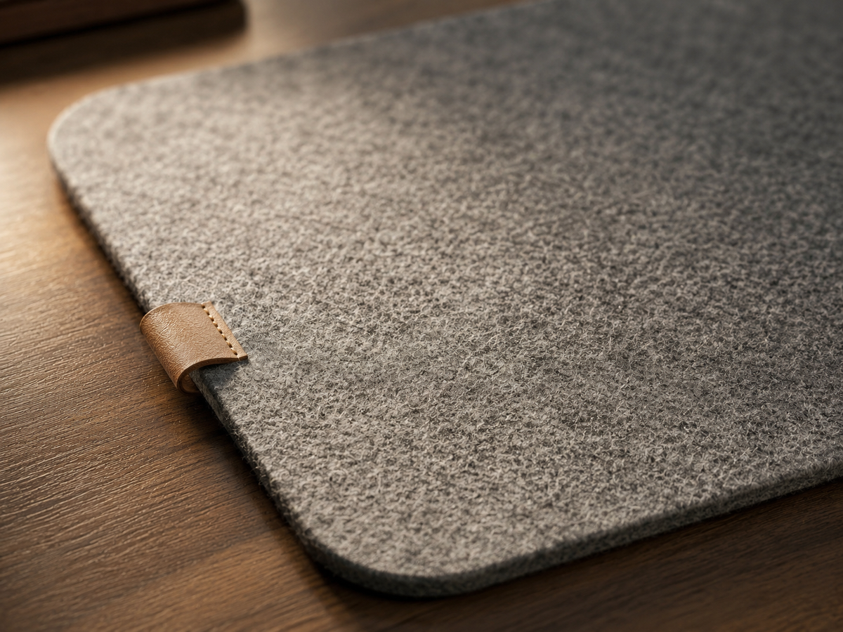 Felt Desk Mat & Extended Mouse Pad with Anti-Slip Backing, 3 mm