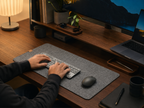 Felt Desk Mat & Extended Mouse Pad with Anti-Slip Backing, 3 mm