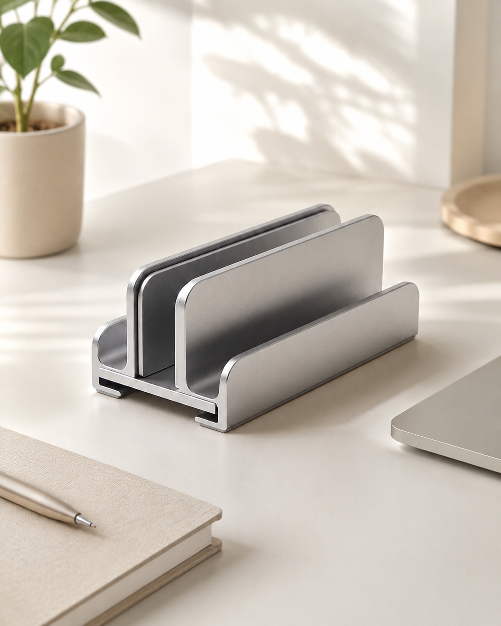 Adjustable Vertical Laptop Stand & Tablet Holder for Desk, Aluminum Computer Dock