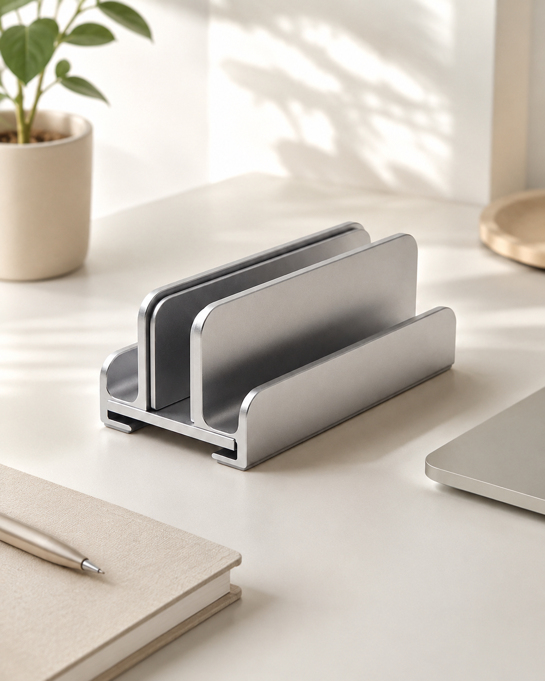Adjustable Vertical Laptop Stand & Tablet Holder for Desk, Aluminum Computer Dock