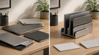 Adjustable Vertical Laptop Stand & Tablet Holder for Desk, Aluminum Computer Dock
