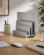 Adjustable Vertical Laptop Stand & Tablet Holder for Desk, Aluminum Computer Dock