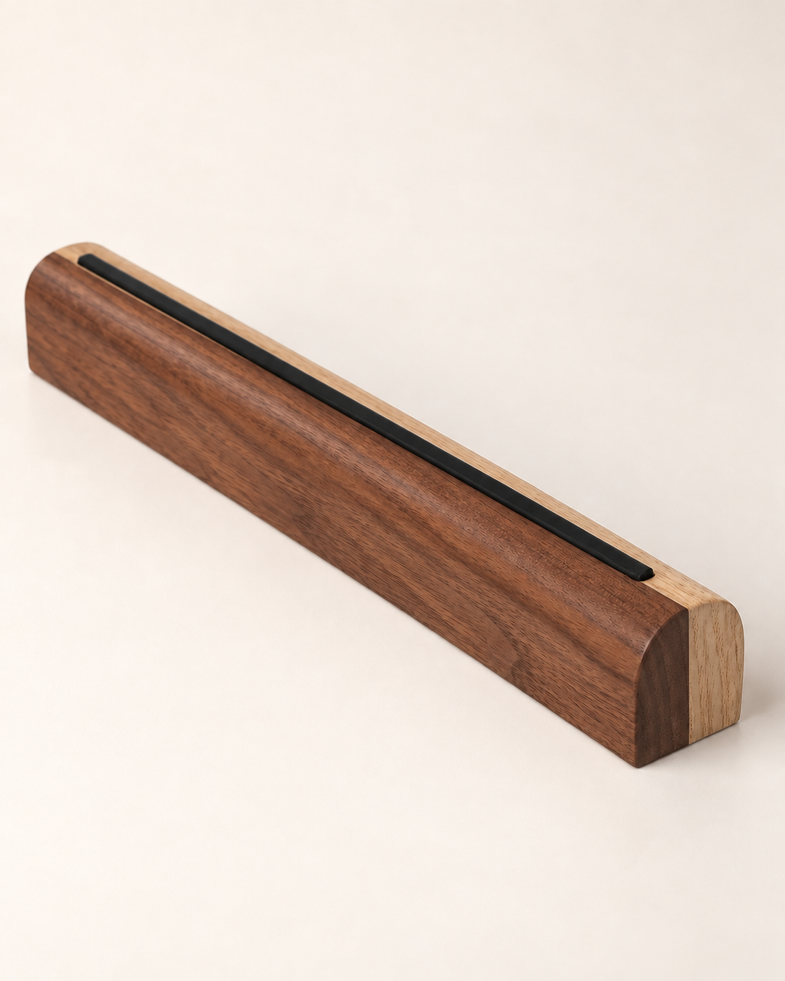 Solid Wood Laptop Stand for Desk, Walnut-Finish Padded Computer Riser