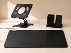 The Focus Setup: charging desk mat, laptop stand and Charging Post.