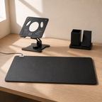The Focus Setup: charging desk mat, laptop stand and Charging Post.
