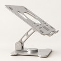 Silver aluminium Lift Stand with adjustable frame and silicone contact pads