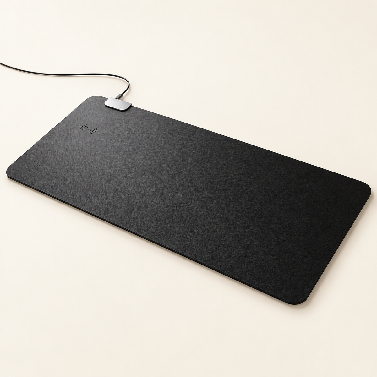 Black Charge Pad with integrated wireless charging area