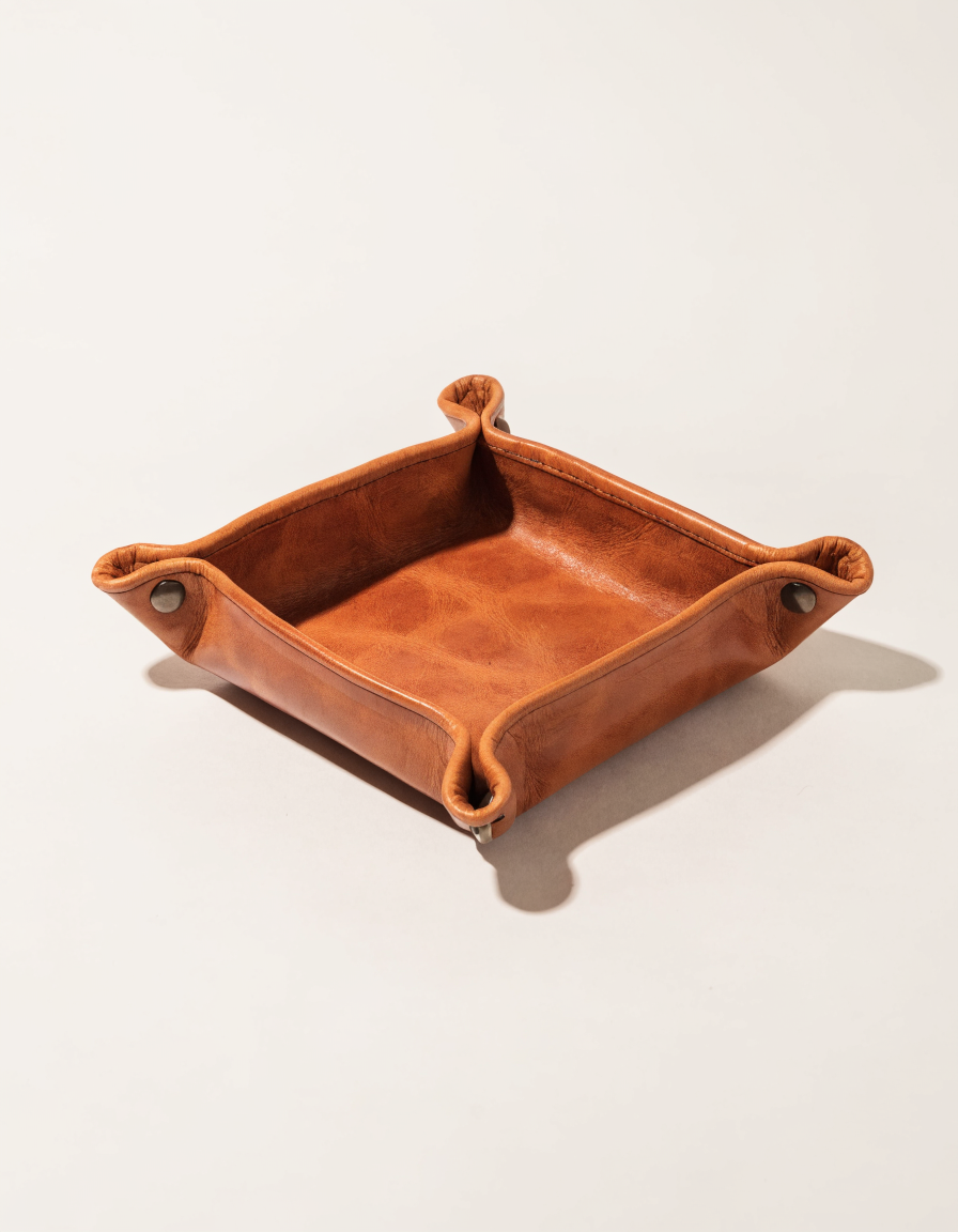 Order Catch Tray — Leather — Leather valet tray. Ships flat, folds to a tray.
