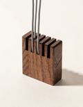 Order Cable Box — Walnut — Six-slot solid wood cable holder. 180 × 80 × 60 mm.